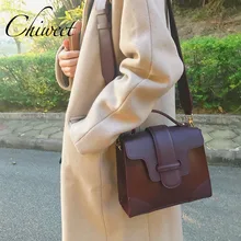 Brand Simple Casual Tote Bag Patchwork PU Leather Handbags Designer Women Messenger Bags Vintage Wide Shoulder Strap Bag