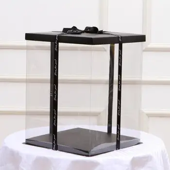 

30.5x30.5x40CM 2019 Transparent Empty Gift Box for Artificial Teddy Bear Rose Flower Gifts Box Women Plush Bear Rabbit Gift