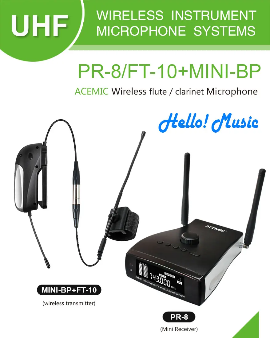 ACEMIC Wireless microphone System PR 8/mini BP+ FT 10 80