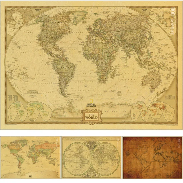 vintage poster ancient old city world maps middle earth old map poster retro kraft paper home