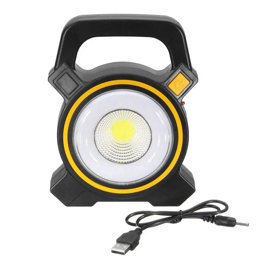 50W Solar Power LED COB Flood Light USB Rechargeable Portable Lanterns Outdoor Working Spot Light Camping Hiking Flashlight Lamp - Emitting Color: White