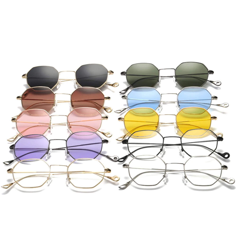 

Fashion Women Men Metal Frame UV400 Octagonal Lens Outdoor Sunglasses Eyewear