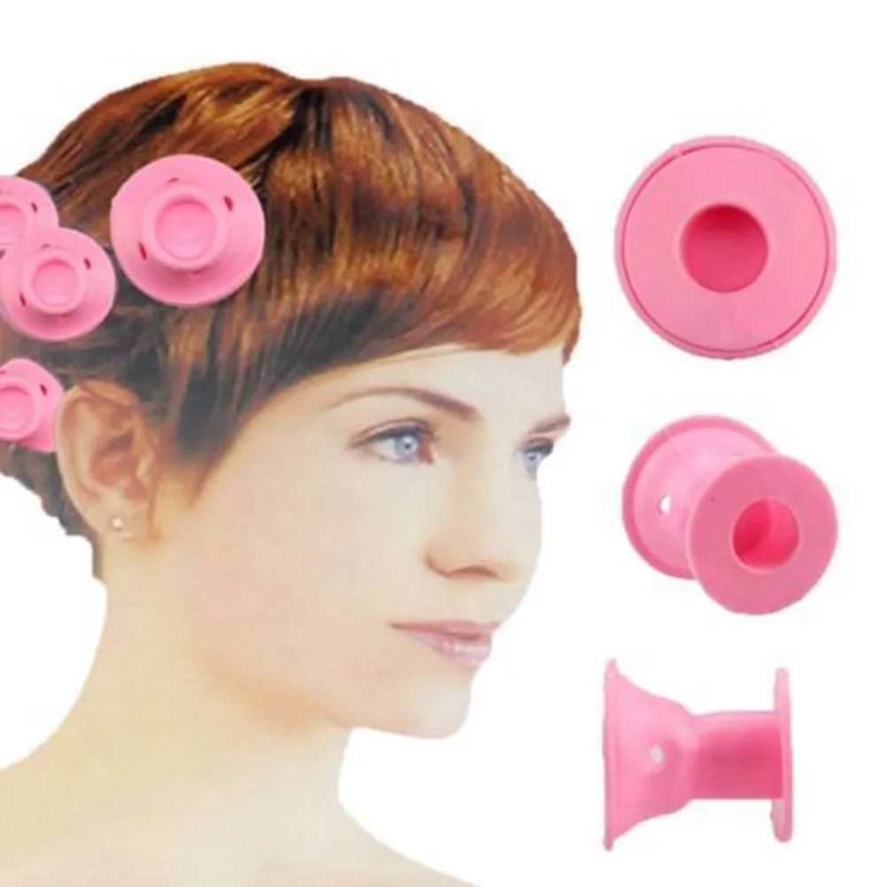 10Pcs Silicone Hair Curlers DIY Hair Styling Easy Roller Rolling Curling Tool in Hair Rollers