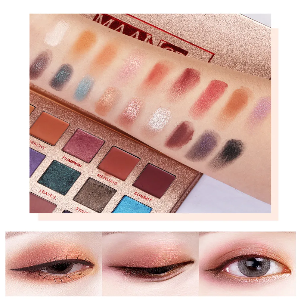 

MAANGE 1pc 18-Colors Glitter Eyeshadow Pallete Matte Shimmer Pearlescent Earth Colors Long Lasting Eye Makeup Cosmrtics TSLM2