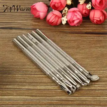 

KiWarm Excellent 6pcs Alloy Leather Tools DIY Leather Working Saddle Making Tools Set Carving Leather Craft Stamps Set Craft