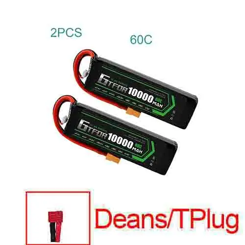 GTFDR lipo батарея 7,4 V 10000mAh 2S 60C 80C 100C RC батарея Deans XT60 для 1/8 1/10 автомобилей RC лодка вертолет Квадрокоптер лодка автомобиль - Цвет: 2S10000mah60C-DeansT