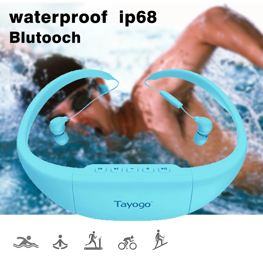 Bluetooth Swimming sport headphone mp3 player waterproof wireless hifi