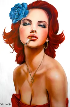 

High quality Oil painting Canvas Reproductions The Blue Rose by Brian M.Viveros Painting hand painted