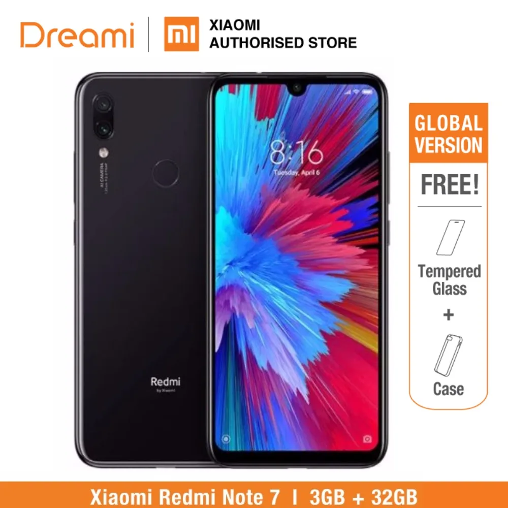 

Global Version Redmi Note 7 32GB ROM 3GB RAM (Brand New and Official Rom) note7 32gb