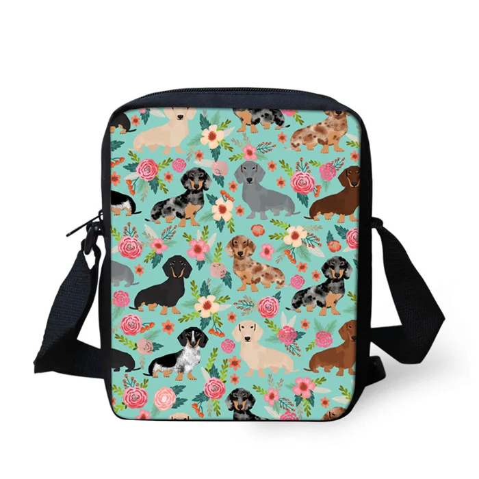FORUDESIGNS/сумка-мессенджер для детей, мальчиков и девочек, маленькая сумка через плечо с принтом милой собаки, женские и мужские дорожные сумки на плечо - Цвет: ZJZ129E