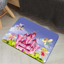 Еще голубое небо зеленый цветочный облако розовый замок, феи 3d мультфильм печати Нескользящие половик домашний декор прихожей детей коврик для комнаты