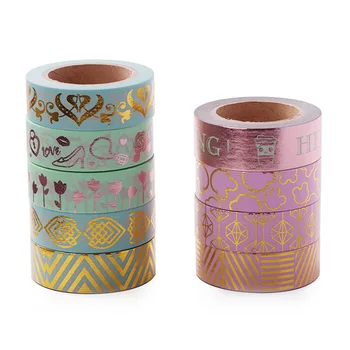

15mm*10m Colorful Foil Washi Tape Adhesive Masking Tape Fresh Designs Paper Tape For Scrapbooking
