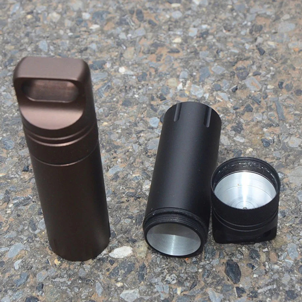 Stainless Steel Outdoor EDC Sealed Waterproof Medicine Pill Container Pendant Multifunctional DrugCigarette Packaging Storage