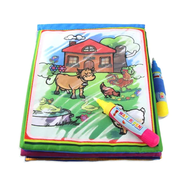 359 Enfants Chauds Tableau De Peinture à Leau Coloré Dessin Avec Stylo Jouets Enfance Enseignement Précoce Anglais Ferme Graffiti Aquarelle Livre