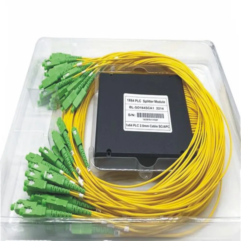 1*32 PLC сплиттер ABS Тип коробки SC apc 1mtr 2,0 мм 3,0 мм желтый кабель 1X32 кассета