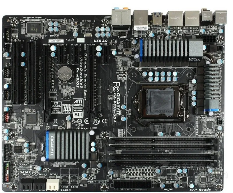 Для Gigabyte GA-P67A-UD4 оригинальная б/у рабочего стола материнской платы P67A-UD4 P67 LGA 1155 i3 i5 i7 DDR3 16G USB3.0 блок питания ATX
