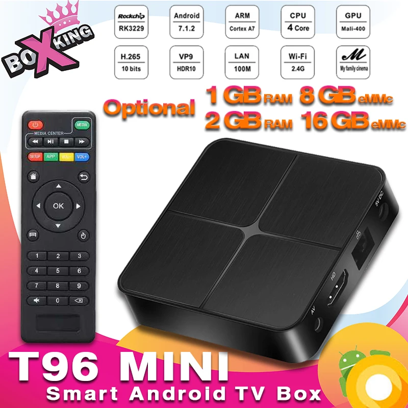 

Genuine T96 Mini 1GB 8GB 2GB 16GB Quad Core 4K Smart Android TV Set Top Box 2.4G WiFi (x96 mini , xiaomi mi tv box , mx10 )(p50)