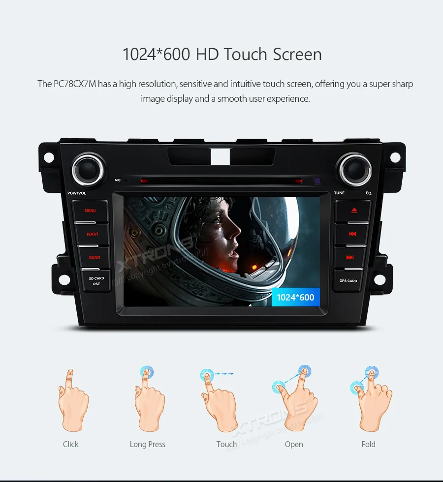 Excellent XTRONS 7" Android 8.1 Quad Core 16GB ROM Car Multimedia DVD Player for Mazda CX-7 2007-2012 RCA GPS Navigation OBD DAB USB WIFI 5
