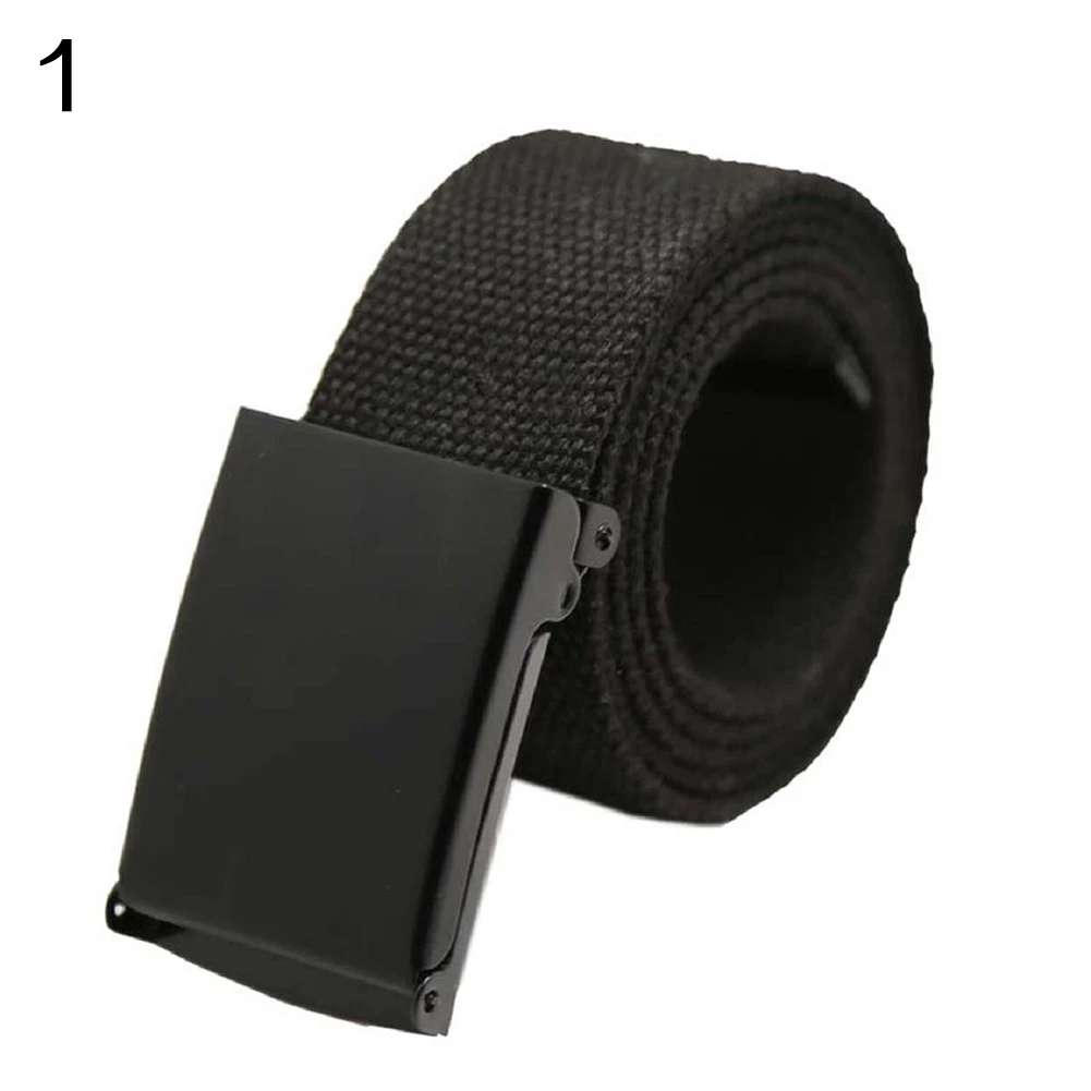 Unisex Canvas Waist Belt Automatic Buckle Army Belt Practical