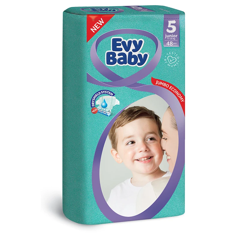 Evy Baby Junior 5 Размер детские подгузники 48 Количество bebe пеленки мешок одноразовые |
