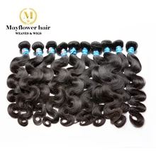 Mayflower 10 bundles Malaysian body wave 100% Virgin hair weaves from 12-26″ in stock Full cuticle intacted natural color