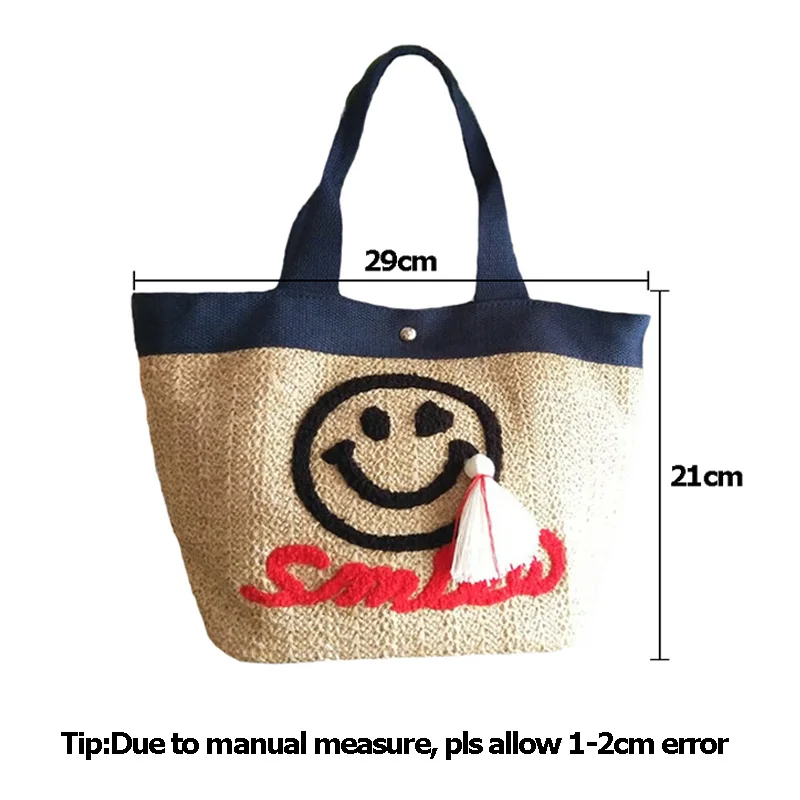 Women Tassel Handbag Bohemian Summer Beach Female Straw Bags High Quality Lady Weave Shoulder Bag Casuel Knitted Tote SS3071 (14)