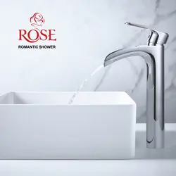 ROSE Смеситель для раковины,высокий кран,смеситель на бортик раковины,водопроводный кран на раковину,водопад в раковину R1211