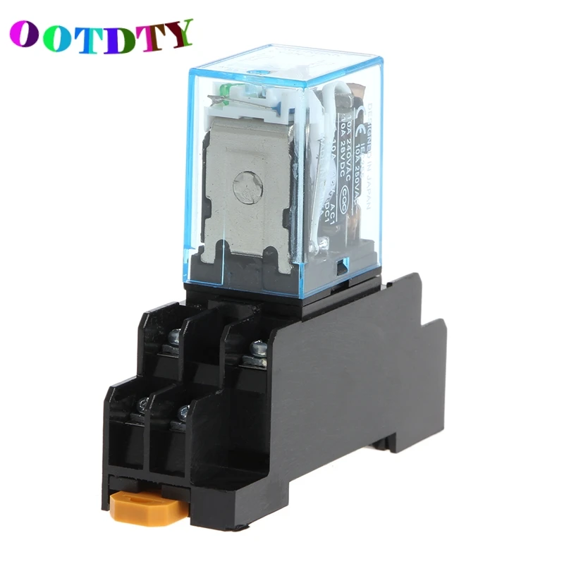 

OOTDTY MY4NJ LY2NJ MY2NJ Intermediate Relay MY4N-J AC 220V DC 12V 10A 8 Pin With Base