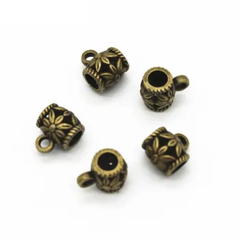

100 PCS 10*8MM Antique Silver Color Antique Bronze Plated Necklace Connector Bail Beads Pendant Connector For Jewelry Making