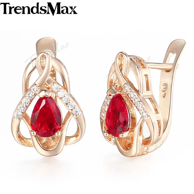 Hear Love Red Cz Cubic Zirconia Earrings For Women S 585 Rose Hear Love Red Cz Cubic Zirconia Earrings For Women S 585 Rose Gold Wedding 2018