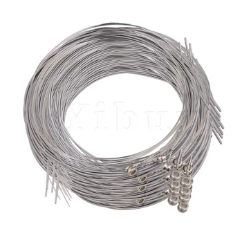 

Yibuy 120pcs 009 .011 .015 .024 .032.040 Silver Steel String for Electric Guitar