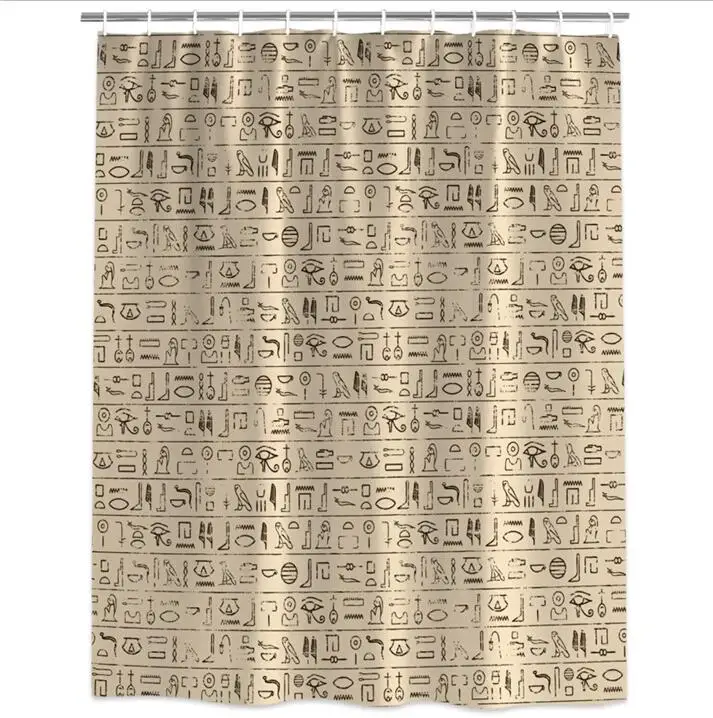 Египетские занавески для душа s гробницы с египетская стенная роспись на стену в винтажном полиэфирном ткани водонепроницаемый ванной занавес - Цвет: Очищать