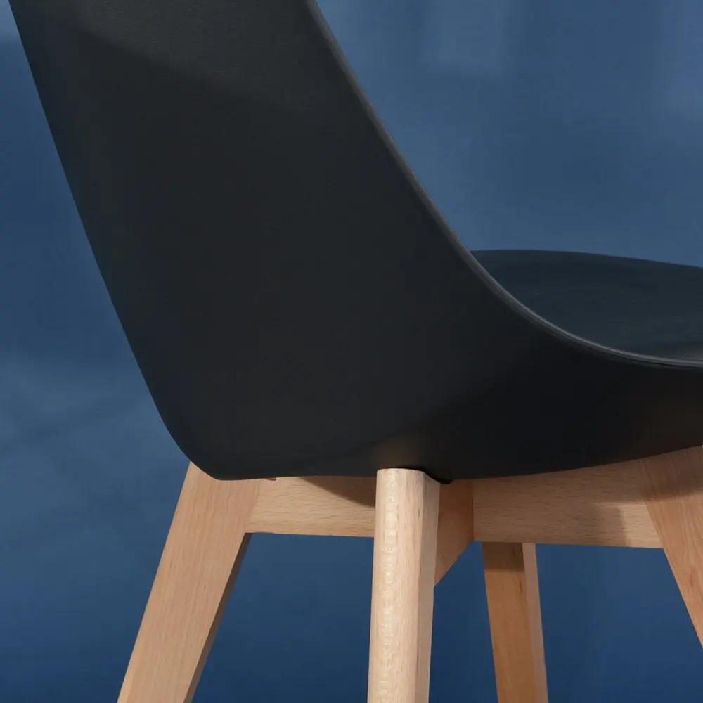 EGGREE 2 pieces Kitchen Chairs, Dining Chair, Mirror Frame With Feet, Office Room Of Solid Wood Beech And Metal Frame