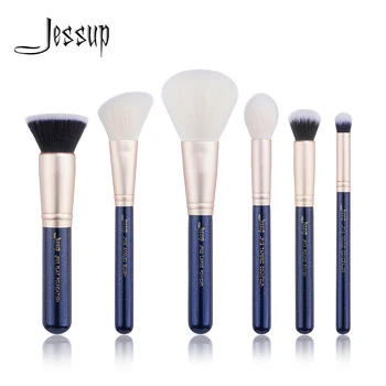 Jessup 6PCS Prussian Blue / Golden Sands Makeup brushes set LARGE POWDER FOUNDATION CONCEALER for face Make up brush 1
