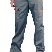 Брюки серый/оранжевый