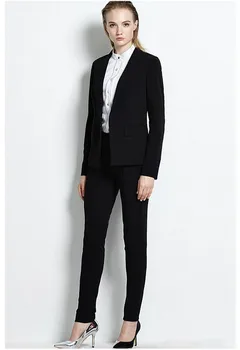 

Custom Black Bussiness Formal Elegant Women Suit Set Blazers Pants Office Suits Ladies Pants Suits Trouser Suits Jacket+Pants