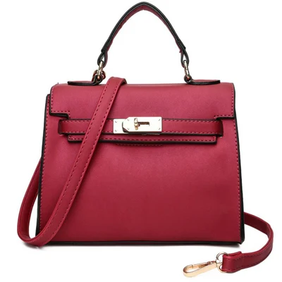 Ruique женская модная сумка-тоут для девочек простая Высококачественная сумка через плечо из искусственной кожи женская перламутровая цветная деловая сумка-мессенджер - Цвет: Red