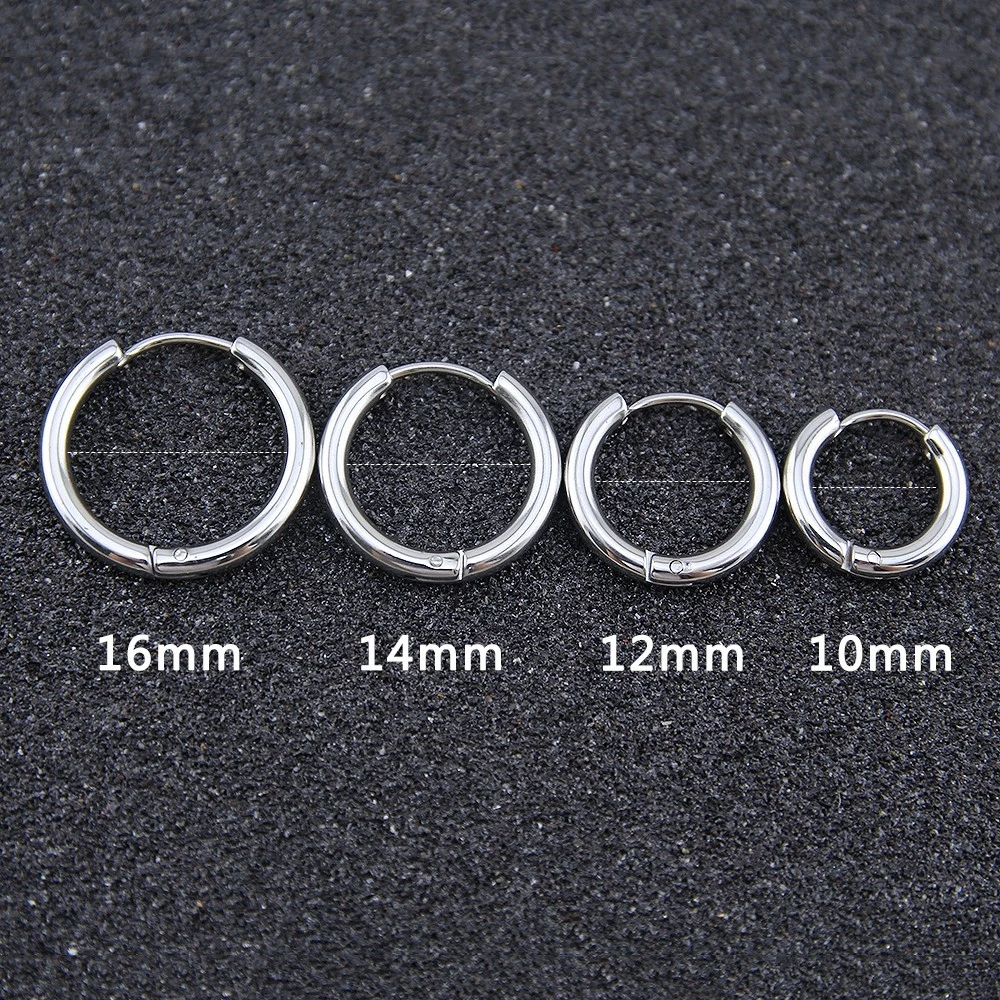 Small Hoop Earrings Silver Gold Stainless Steel Hoop Earring for Women Men Ear Rings Clip Colored Creoles Huggie Circle Earrings (1)_副本