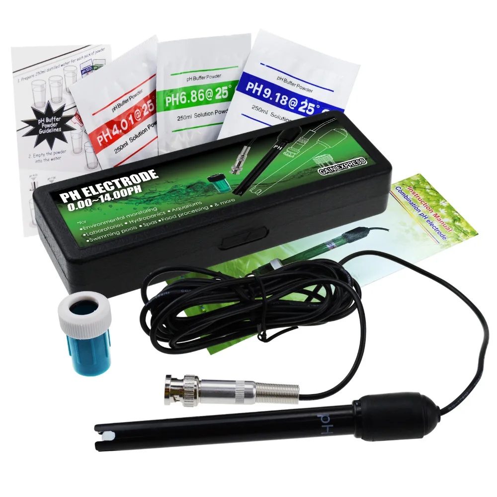 Tanie 300cm kabel do kontrolera miernika PH 0 14 elektroda PH sonda złącze bnc, zestaw wymienny do akwarium hydroponika