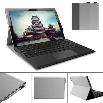 

Case With Pen holder design For Microsoft Surface Pro4 12.3" 2015 PU Leather Flip Stand Protec Cover For Surface Pro4 12.3"