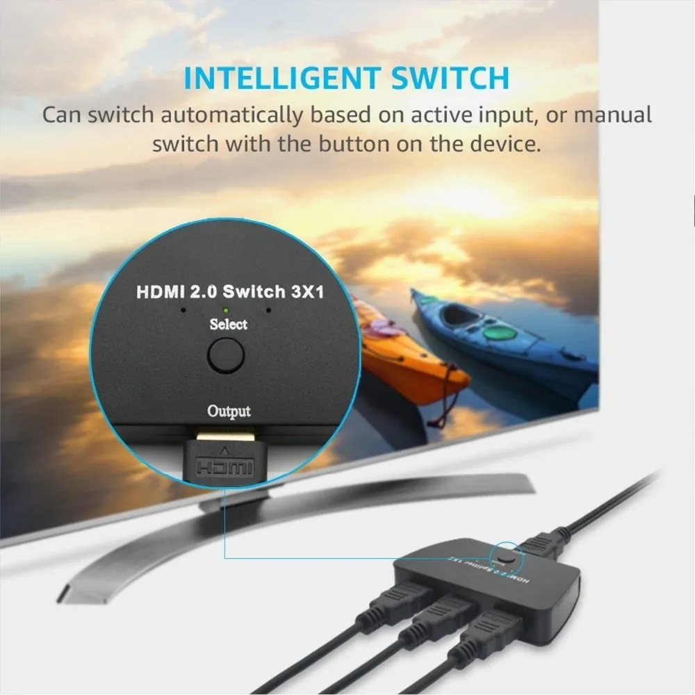 HDMI 2 0 Switch 3X1 18Gbps 3 Port HDMI 2 0 Selector 4K x 2K Switch 5