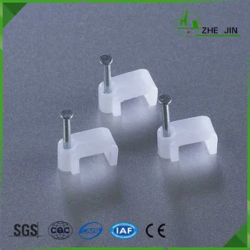

ZHEJIN 1000 Pcs 12mm Flat Diameter Coax Cable Inserting Flat Nail Clips