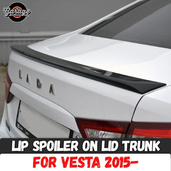 

Lip spoiler on lid trunk for Lada Vesta 2015- ABS plastic trim accessories aerodynamic saber wing sport pad car styling tuning