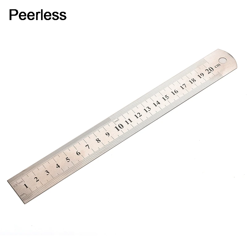prettygood7 Stainless Steel Metal Straight Ruler Double Sided Measuring Too