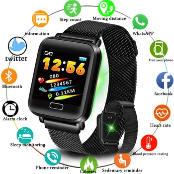 

LIGE Fitness Smart Bracelet IP67 Waterproof Watch Pedometer Heart Rate Monitor LED color screen Sport Smart Watch Android ios