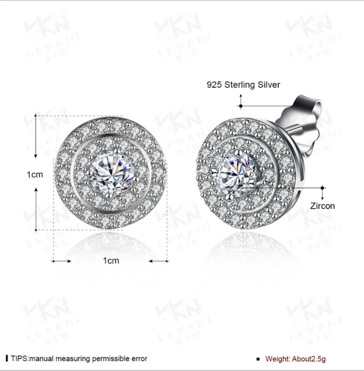 New 925 sterling silver Original Crystals From Austrian Earrings Earrings Party 925 Wedding jewelry Jewelry