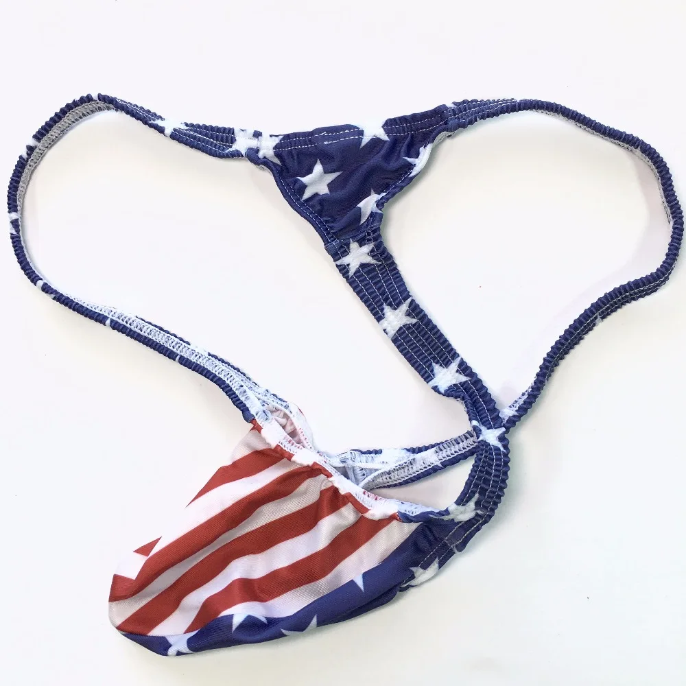 G4034 Флаг США полосы звезды мужское сексуальное женское нижнее белье с Т образной