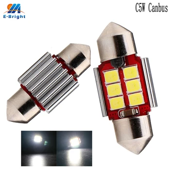 

2pcs 12V 2.28W 31 36 39 41mm Canbus 2835 6 9 SMD LED Festoon Bulb Reading Door Luggage Compartment Lights White 132LM 6000-6500K