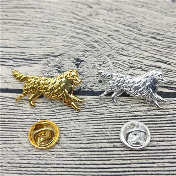 

New Australian Shepherd Brooches and Pins Trendy Animal Metal Suit Brooches Men Fashion Pet Jewellery