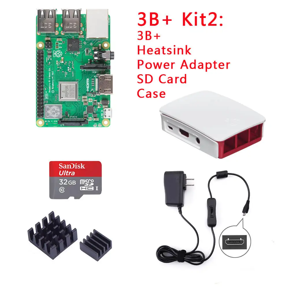 ShenzhenMaker Raspberry Pi 3 B или B+ базовый комплект - Цвет: 3B Plus Kit2